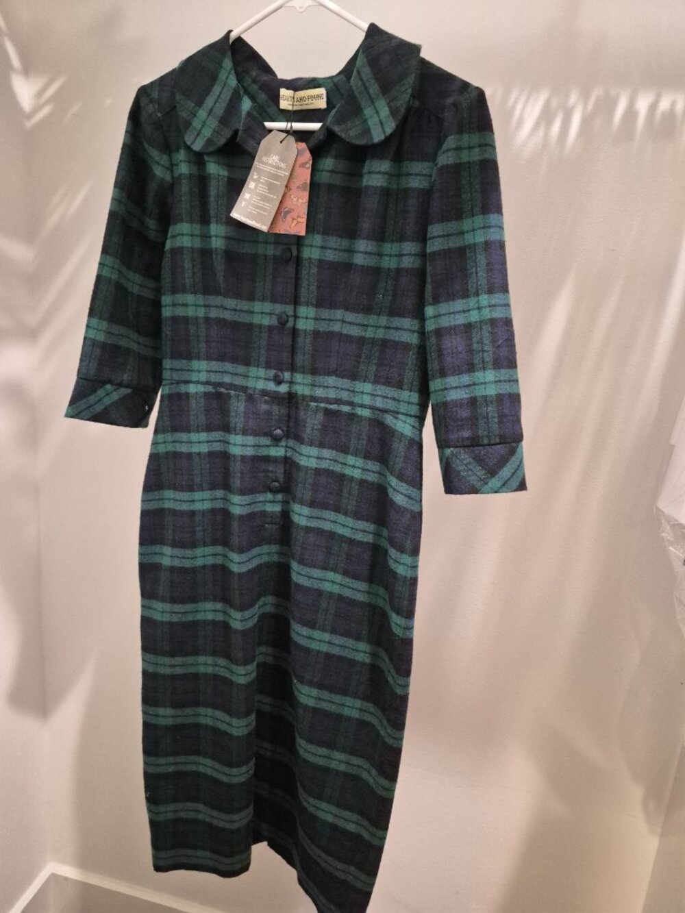 Vintage inspired tartan pencil dress